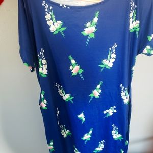 Blue flower flowy dress size large